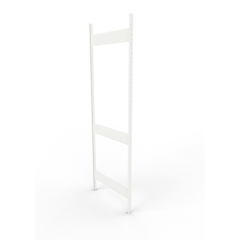Produktabbildung: Ständerrahmen für META Fachbodenregal, geclincht, 2 Zwischenräume, HxB 2.500 x 800 mm, RAL 7035 lichgrau