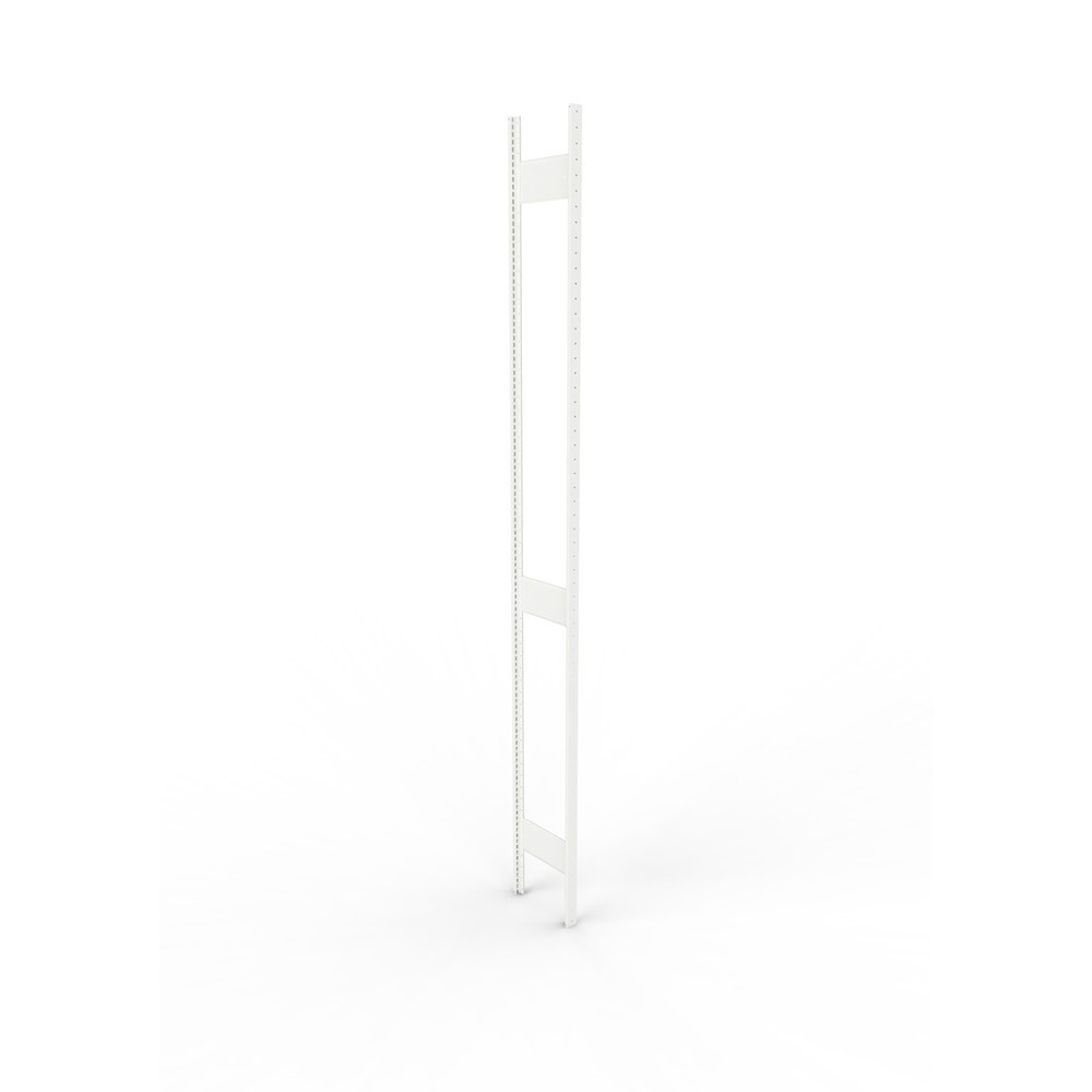 Produktabbildung: Ständerrahmen für META Fachbodenregal, geclincht, 2 Zwischenräume, HxB 3.000 x 300 mm, RAL 7035 lichtgrau