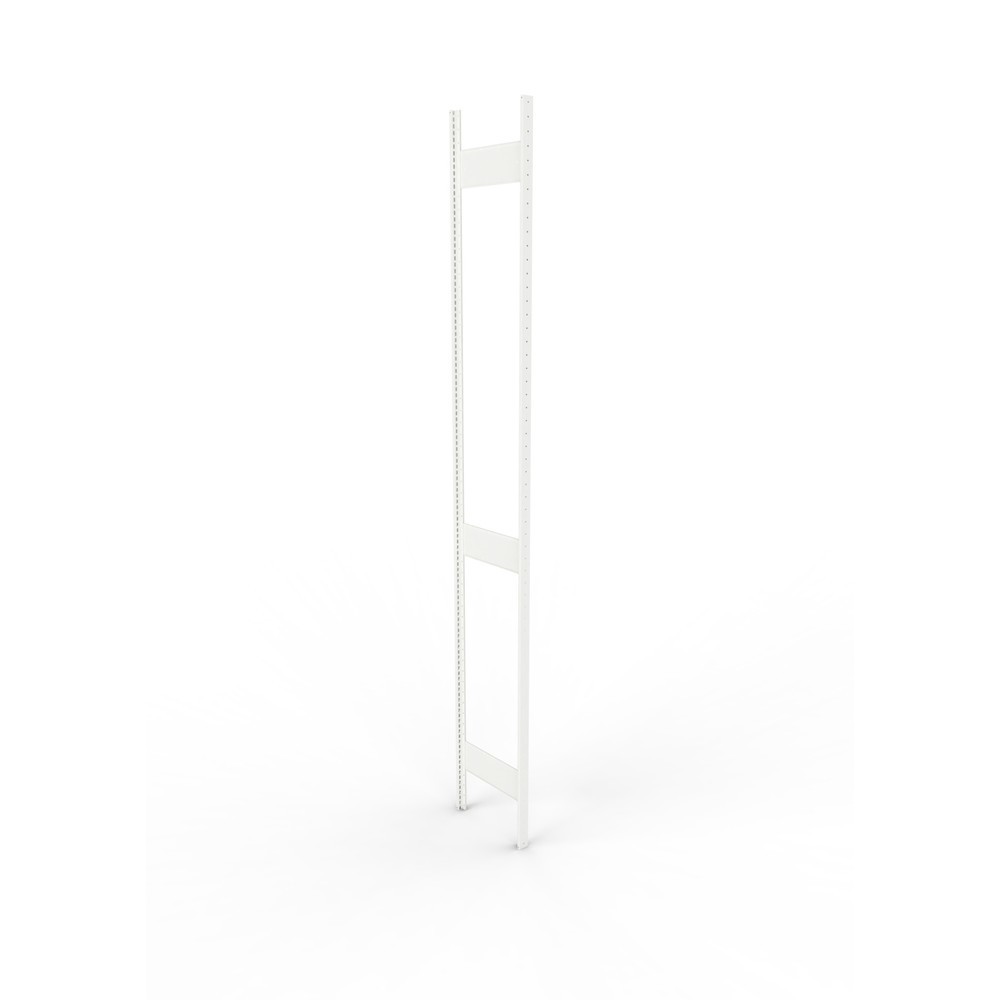 Produktabbildung: Ständerrahmen für META Fachbodenregal, geclincht, 2 Zwischenräume, HxB 3.000 x 400 mm, RAL 7035 lichtgrau