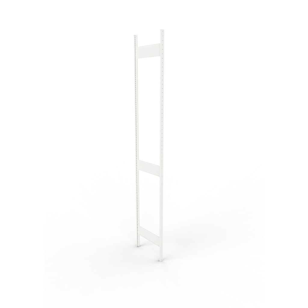 Produktabbildung: Ständerrahmen für META Fachbodenregal, geclincht, 2 Zwischenräume, HxB 3.000 x 500 mm, RAL 7035 lichtgrau