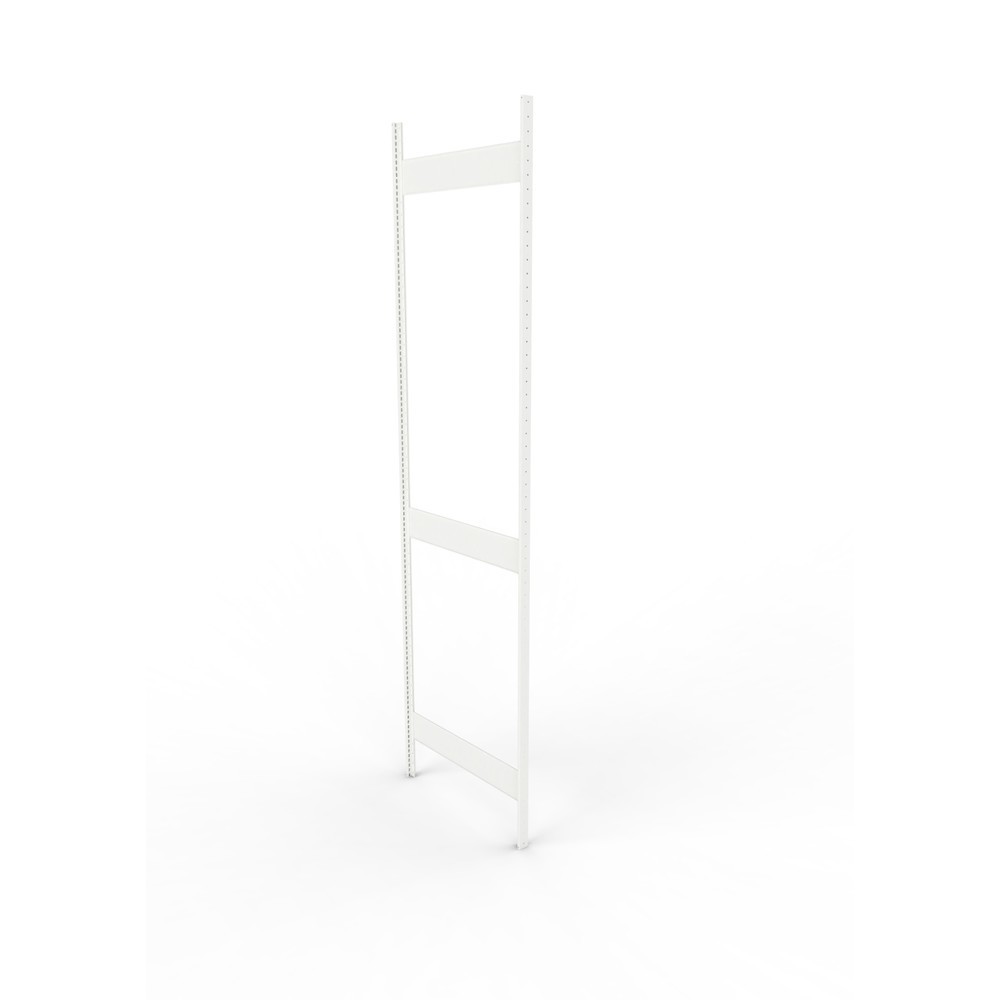 Produktabbildung: Ständerrahmen für META Fachbodenregal, geclincht, 2 Zwischenräume, HxB 3.000 x 800 mm, RAL 7035 lichtgrau