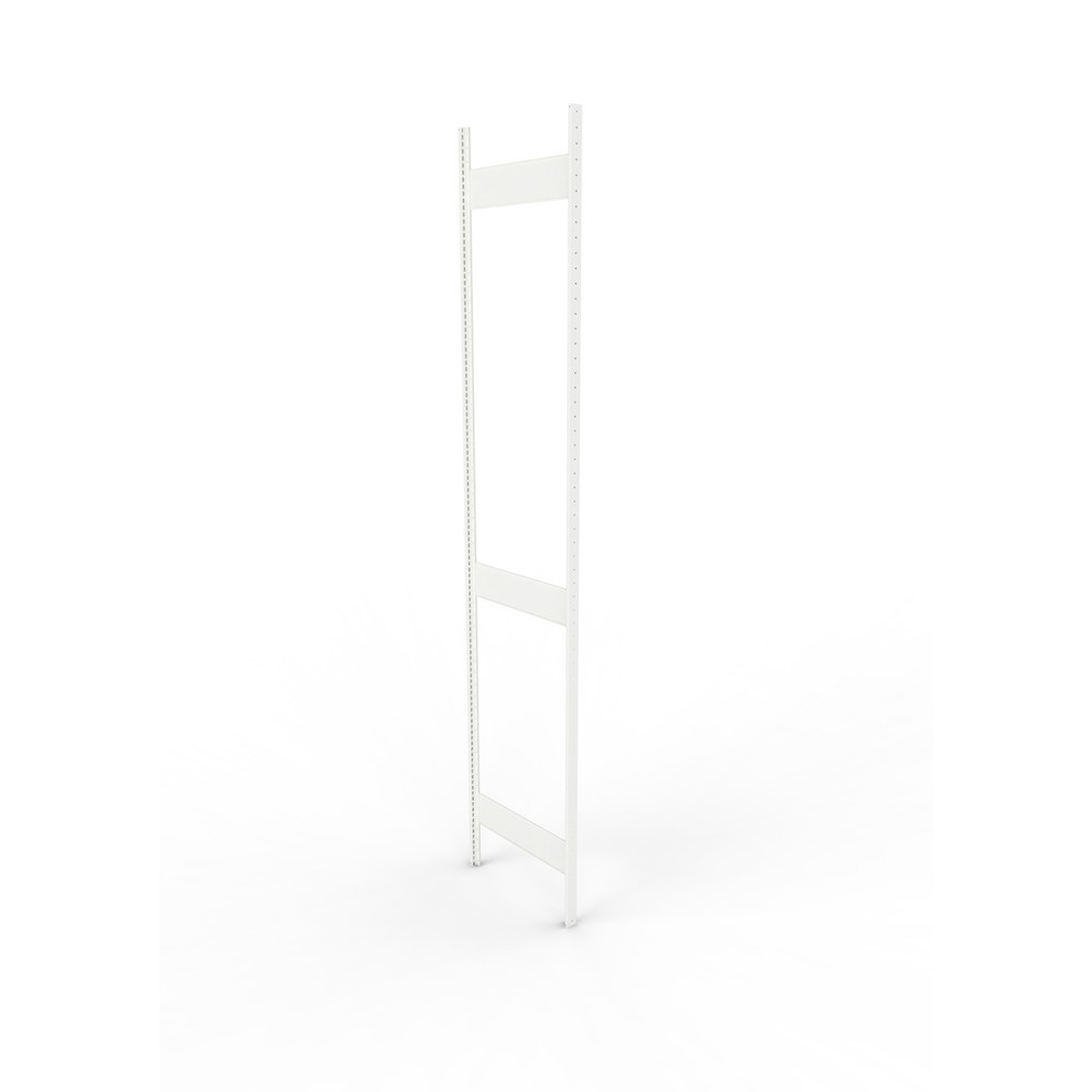 Produktabbildung: Ständerrahmen für META Fachbodenregal, geclincht, 2 Zwischenräume, HxB 3.000 x 600 mm, RAL 7035 lichtgrau