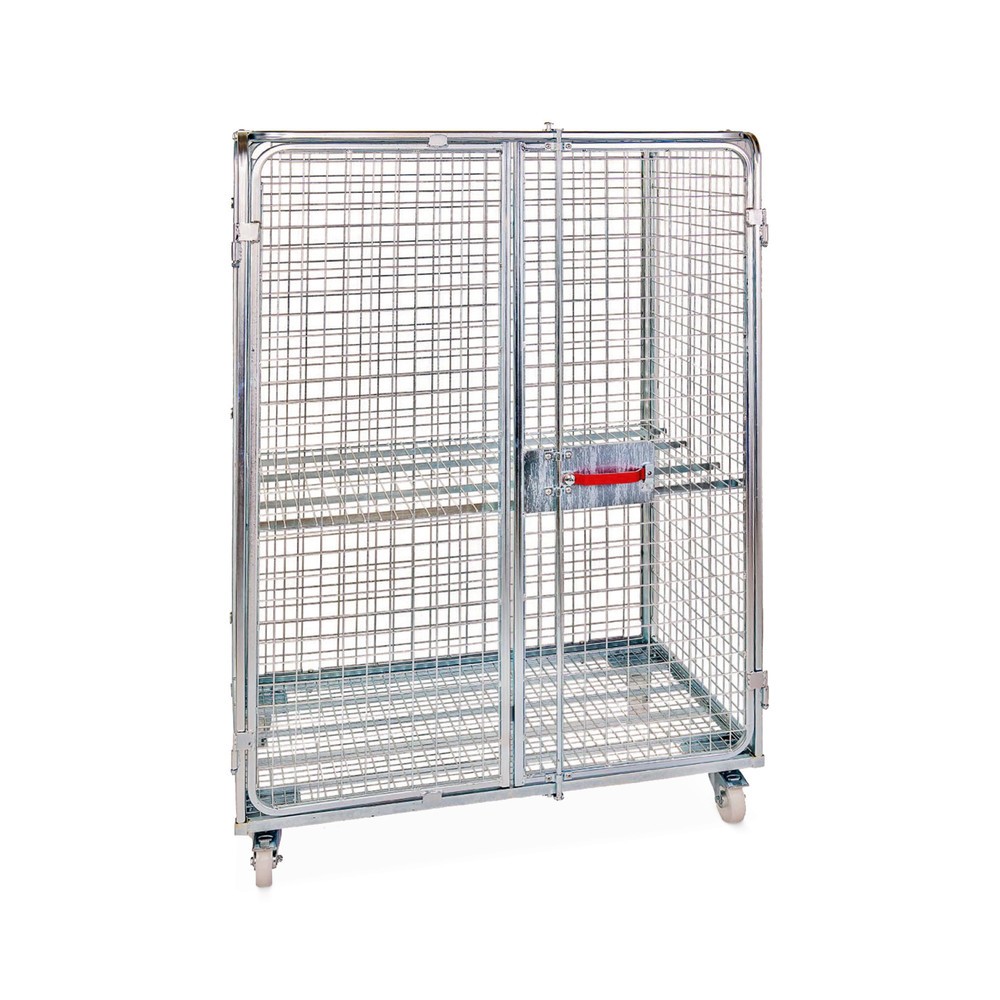 Produktabbildung: Stahl-Rollbehälter Anti-Diebstahl, HxBxT 1.820 x 1.200 x 800 mm, blau verzinkt