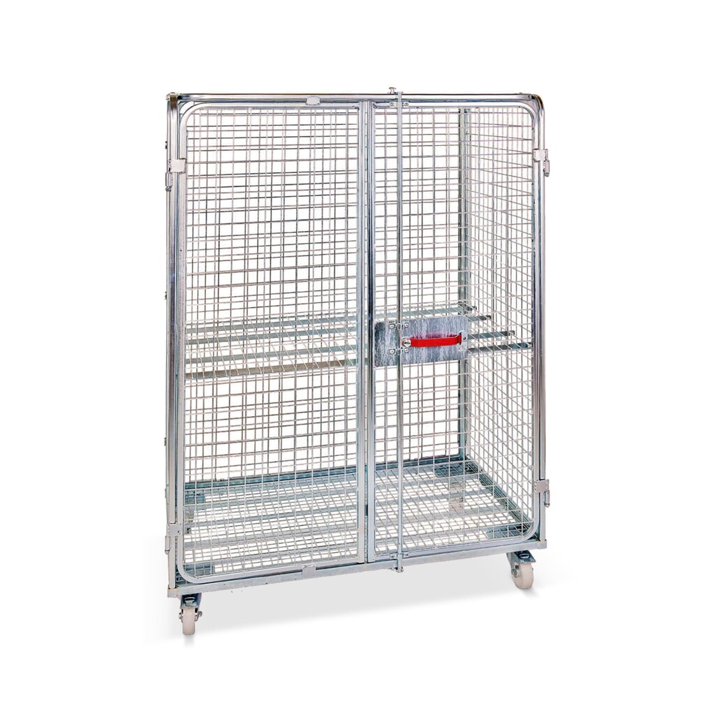 Stahl-Rollbehälter Anti-Diebstahl, HxBxT 1.820 x 1.200 x 800 mm, blau verzinkt Produktabbildung: Stahl-Rollbehälter Anti-Diebstahl, HxBxT 1.820 x 1.200 x 800 mm, blau verzinkt