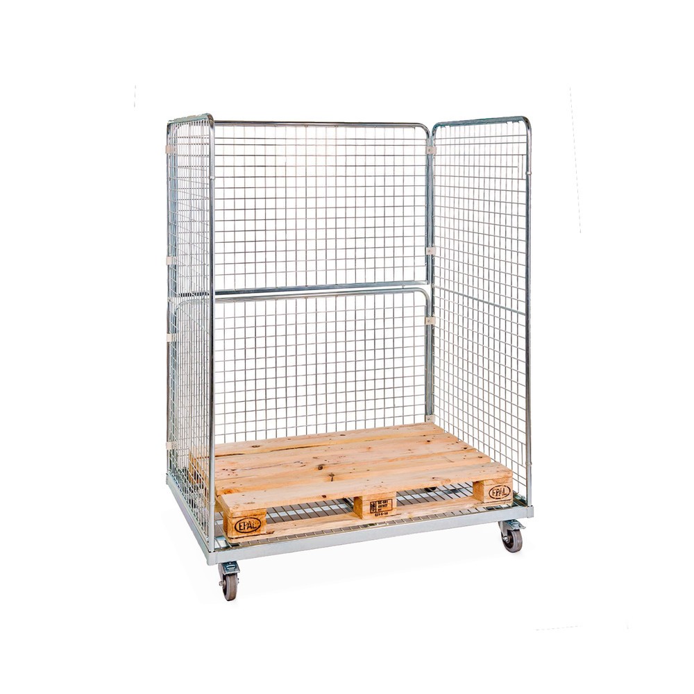 Produktabbildung Nr. 2: Stahl-Rollbehälter in Euro-Maß, 3-seitig, Ladefläche BxT 1.350 x 950 mm