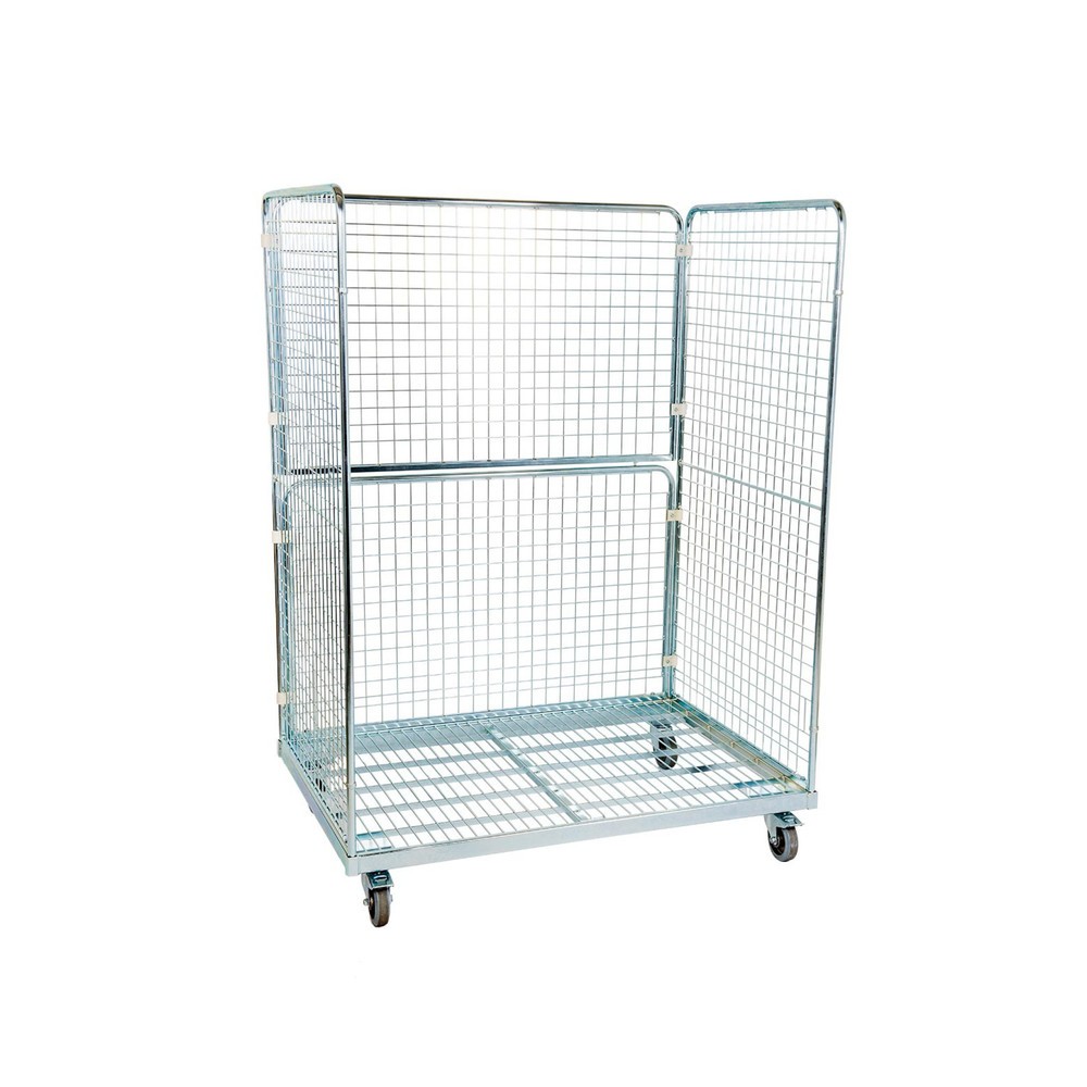 Produktabbildung: Stahl-Rollbehälter in Euro-Maß, 3-seitig, Ladefläche BxT 1.200 x 800 mm
