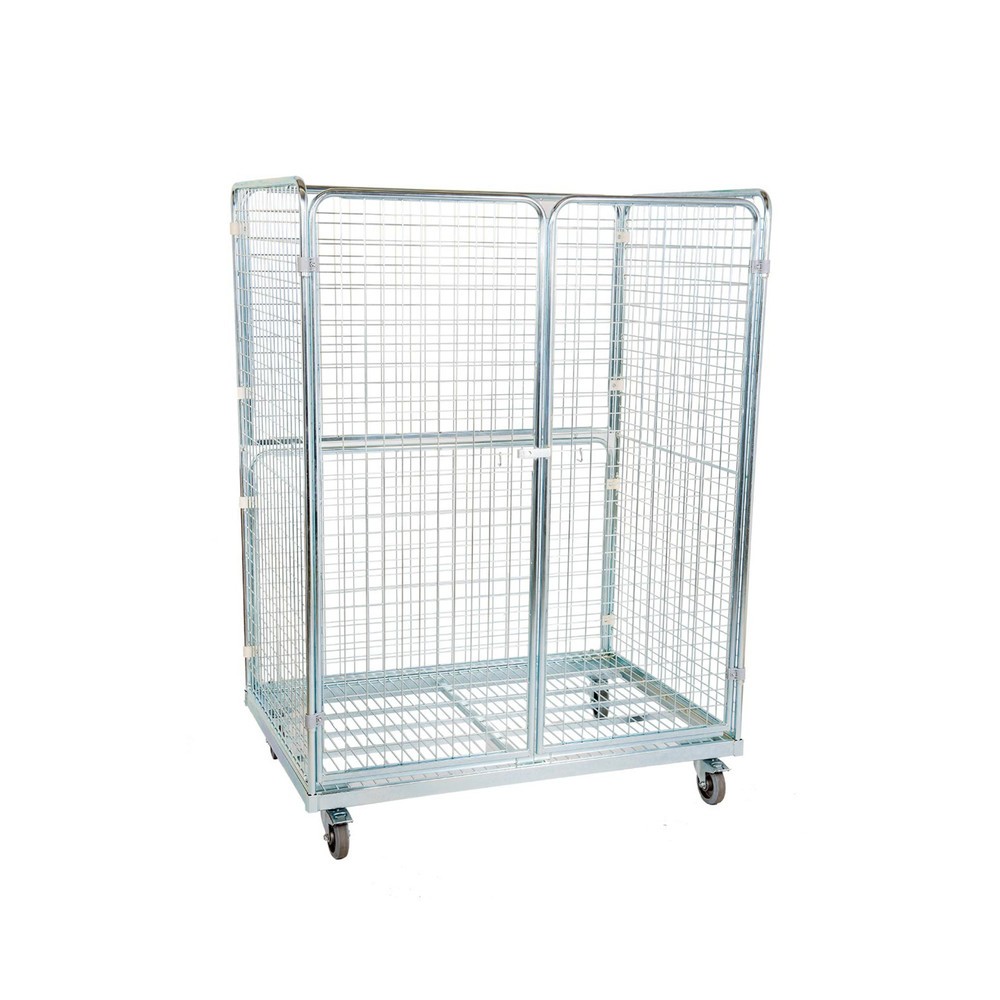 Produktabbildung: Stahl-Rollbehälter in Euro-Maß, 4-seitig, Ladefläche 1.150 x 750 mm