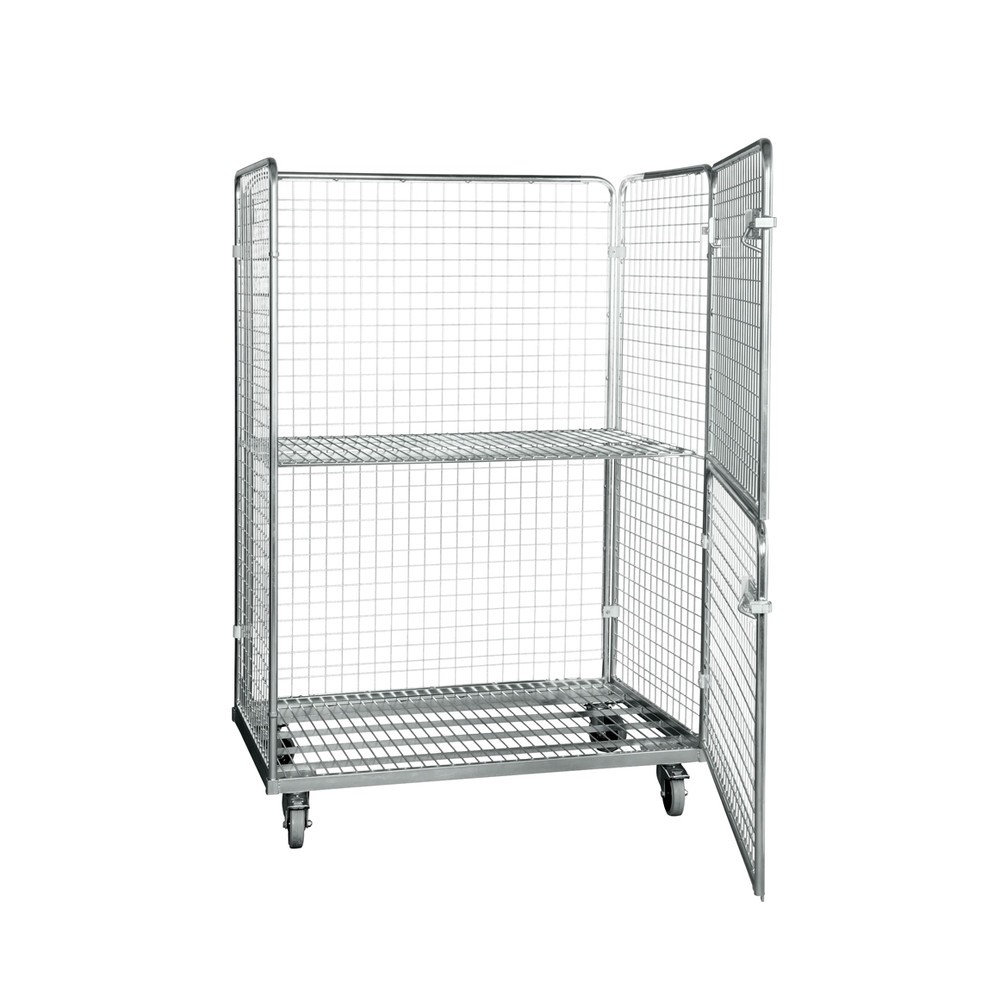 Produktabbildung Nr. 2: Stahl-Rollbehälter in Euro-Maß, 4-seitig mit klappbarer Vorderwand, Ladefläche 1.150 x 750 mm