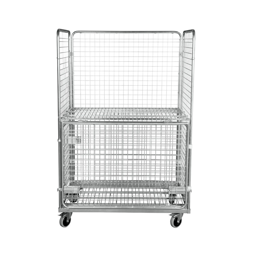 Produktabbildung Nr. 4: Stahl-Rollbehälter in Euro-Maß, 4-seitig mit klappbarer Vorderwand, Ladefläche 1.150 x 750 mm