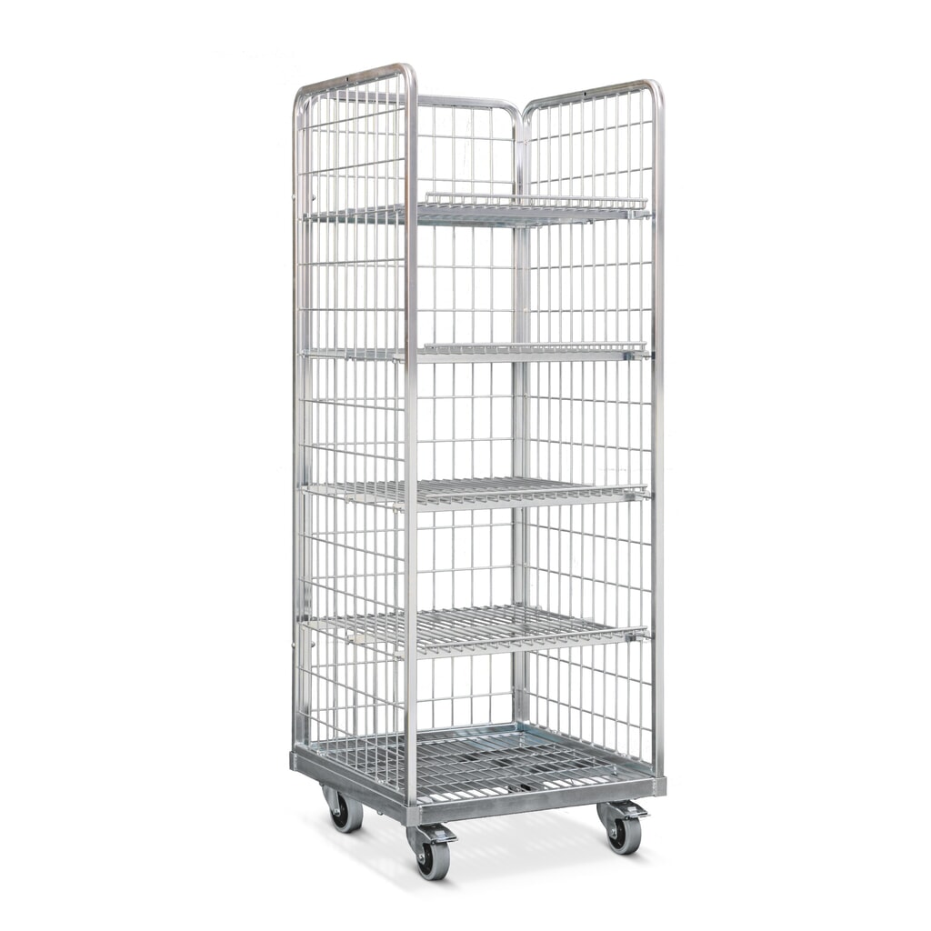 Stahl-Rollbehälter in Euro-Maß, für Kästen 600 x 400 mm geeignet, BxT 420 x 620 mm Produktabbildung: Stahl-Rollbehälter in Euro-Maß, für Kästen 600 x 400 mm geeignet, BxT 420 x 620 mm