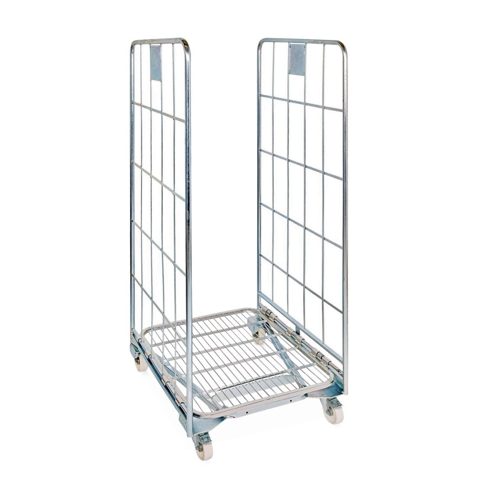 Produktabbildung: Stahl-Rollbehälter BASIC, nestbar, HxBxT 1.665 x 700 x 800 mm, 2-seitig