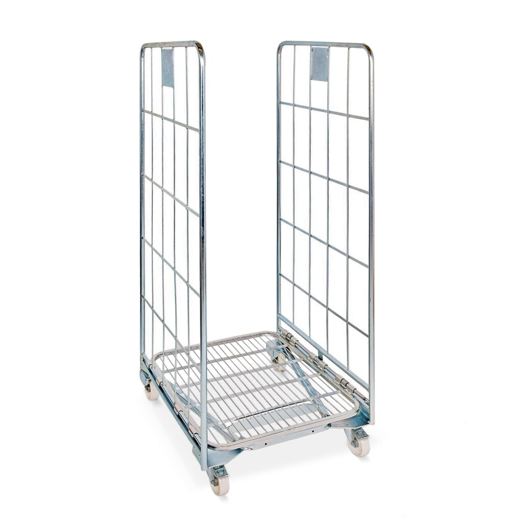 Stahl-Rollbehälter BASIC, nestbar, HxBxT 1.665 x 700 x 800 mm, 2-seitig Produktabbildung: Stahl-Rollbehälter BASIC, nestbar, HxBxT 1.665 x 700 x 800 mm, 2-seitig