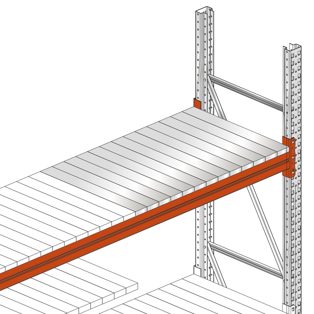 Produktabbildung Nr. 2: Stahlpaneel für META Palettenregal MULTIPAL, BxT 100 x 1.100 mm