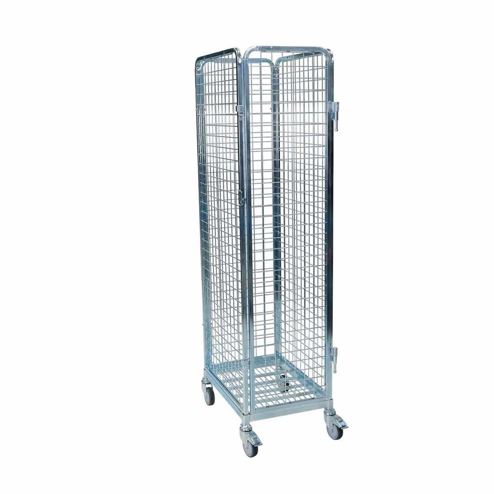 Produktabbildung: Stahlrollbehälter 1665, 460 x 640 mm, 4- seitig, 1 Tür, Cr 3
