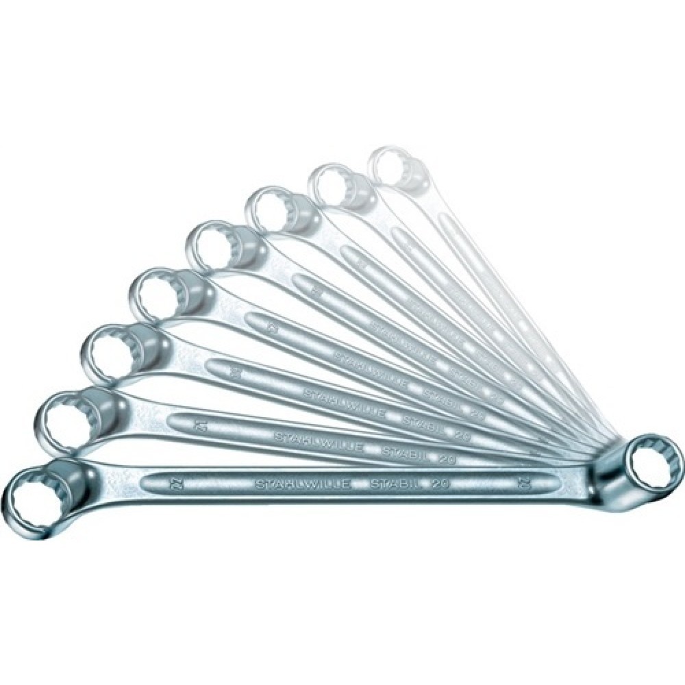 Produktabbildung: Doppelringschlüsselsatz 20/12 12-tlg.SW 6mm-32mm tief gekr.STAHLWILLE