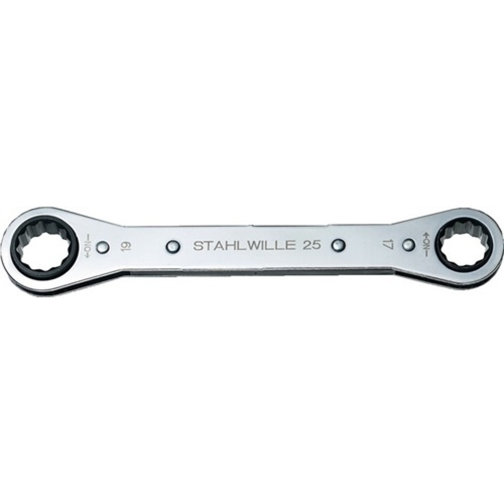 Produktabbildung: Ratschenringschlüssel 25 7x8mm 12-KT.L.109mm Anz.Z.22 STAHLWILLE