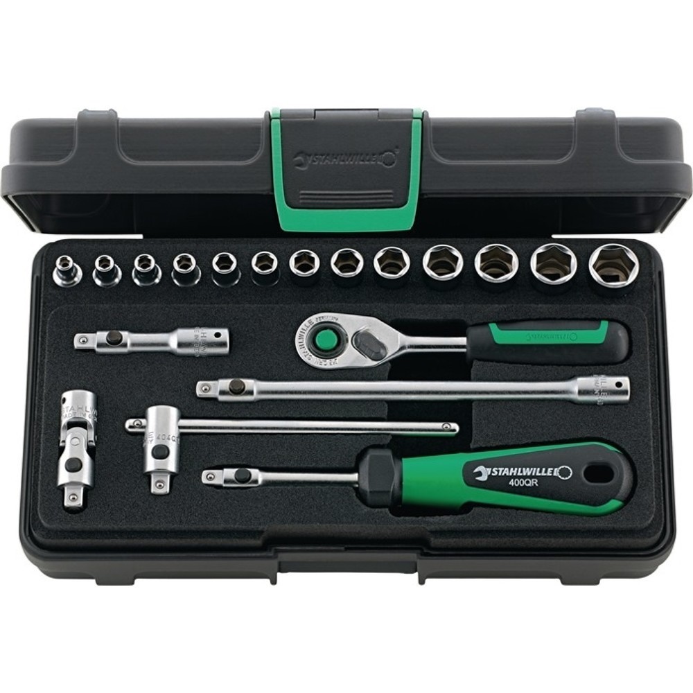 Produktabbildung: STAHLWILLE Steckschlüsselsatz 40/13/6QR 19-tlg.1/4 Zoll SW 3,5-13mm Z.80 6KT