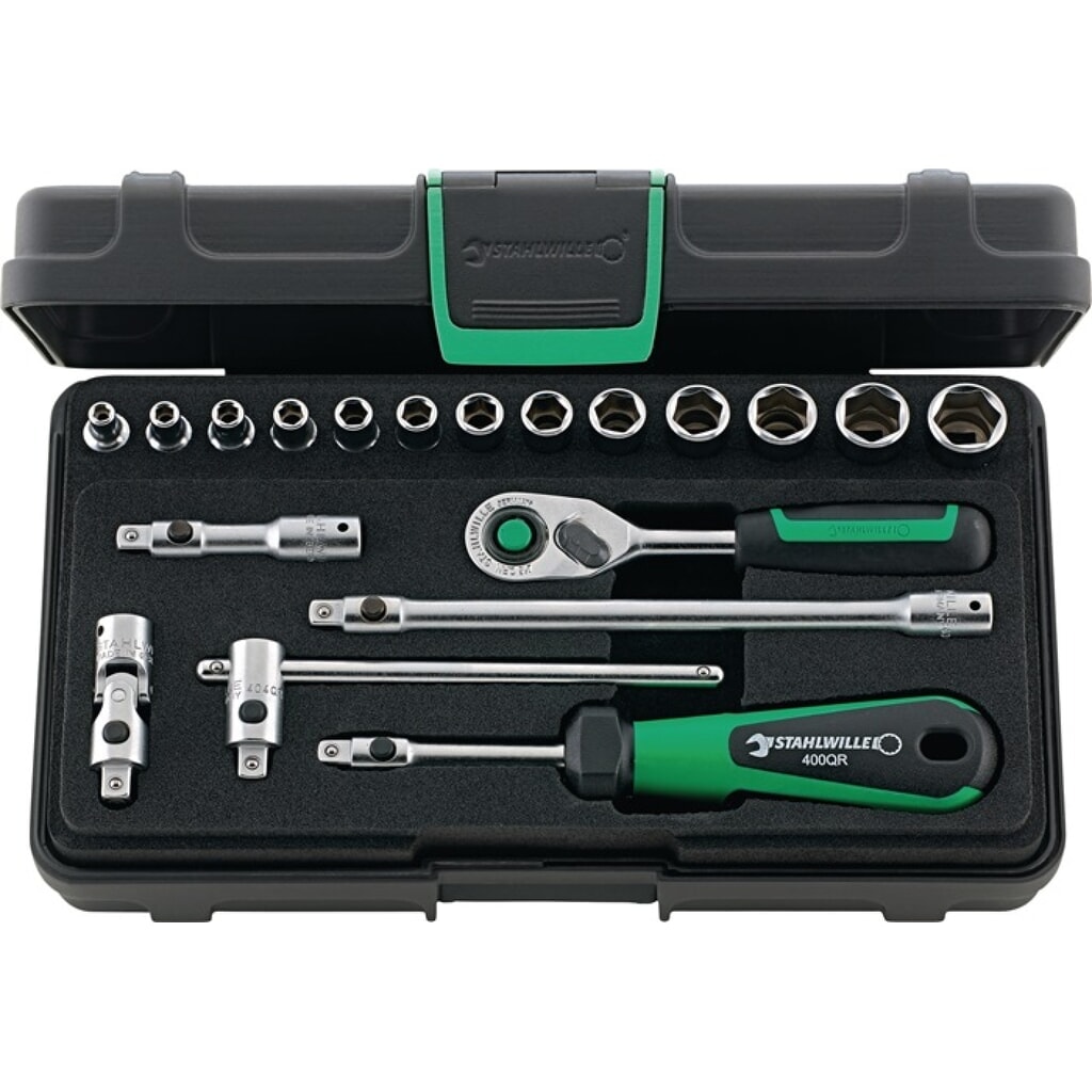 STAHLWILLE Steckschlüsselsatz 40/13/6QR 19-tlg.1/4 Zoll SW 3,5-13mm Z.80 6KT Produktabbildung: STAHLWILLE Steckschlüsselsatz 40/13/6QR 19-tlg.1/4 Zoll SW 3,5-13mm Z.80 6KT