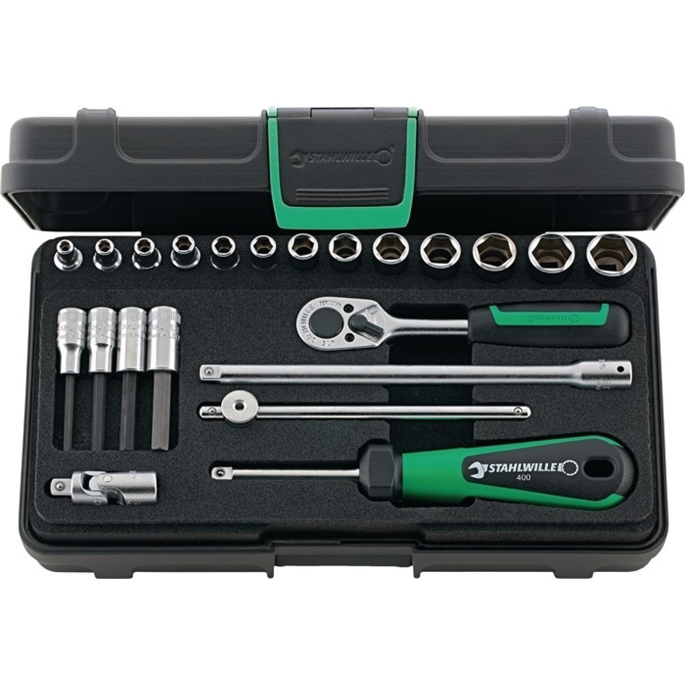 Produktabbildung: STAHLWILLE Steckschlüsselsatz 40/44/17/5 KN 22-tlg.1/4 Zoll SW 3,5-13mm Z.22 6KT