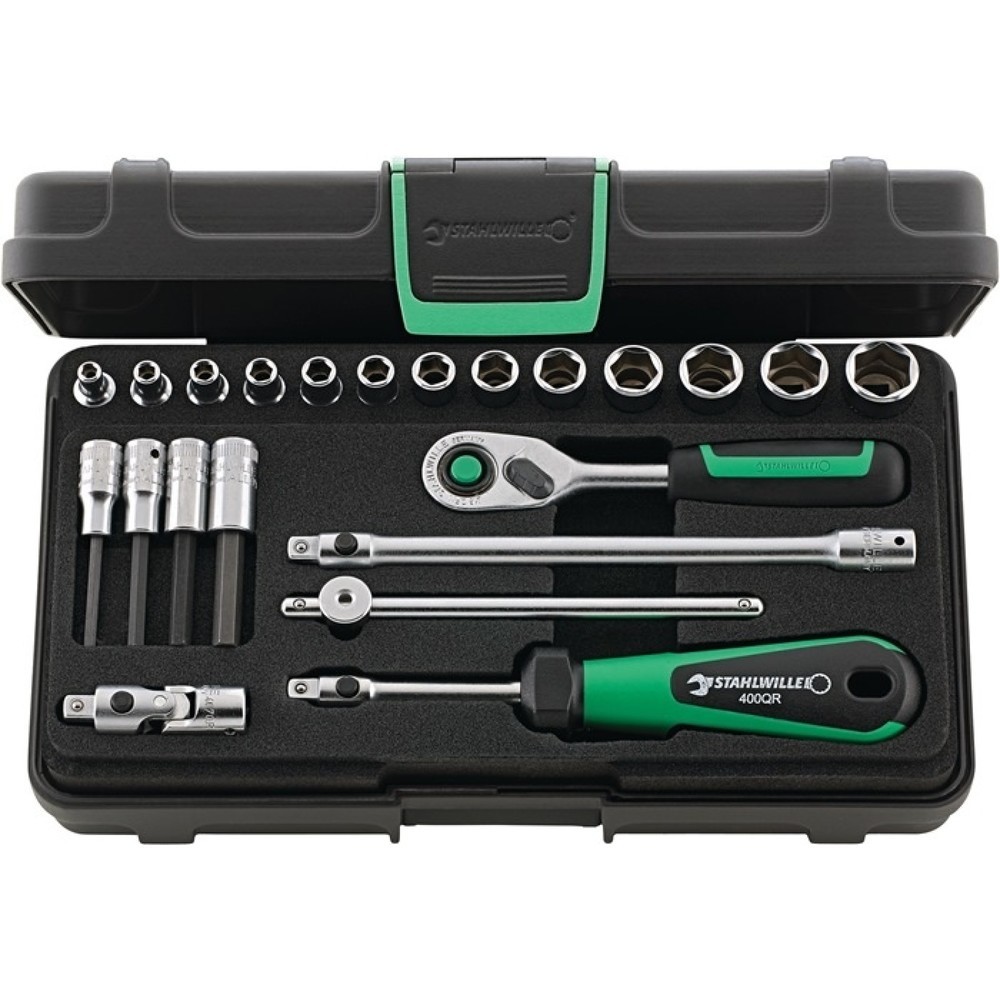 Produktabbildung: STAHLWILLE Steckschlüsselsatz 40/44/17/5QR 22-tlg.1/4 Zoll SW 3,5-13mm Z.80 6KT