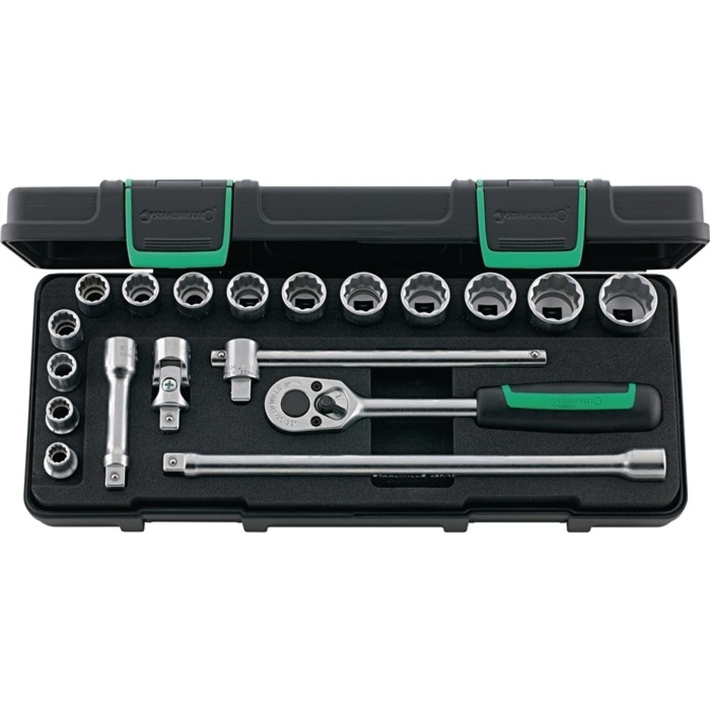 Produktabbildung: STAHLWILLE Steckschlüsselsatz 45/14/5i 19-tlg.3/8 Zoll SW 8-22mm Z.30 12KT