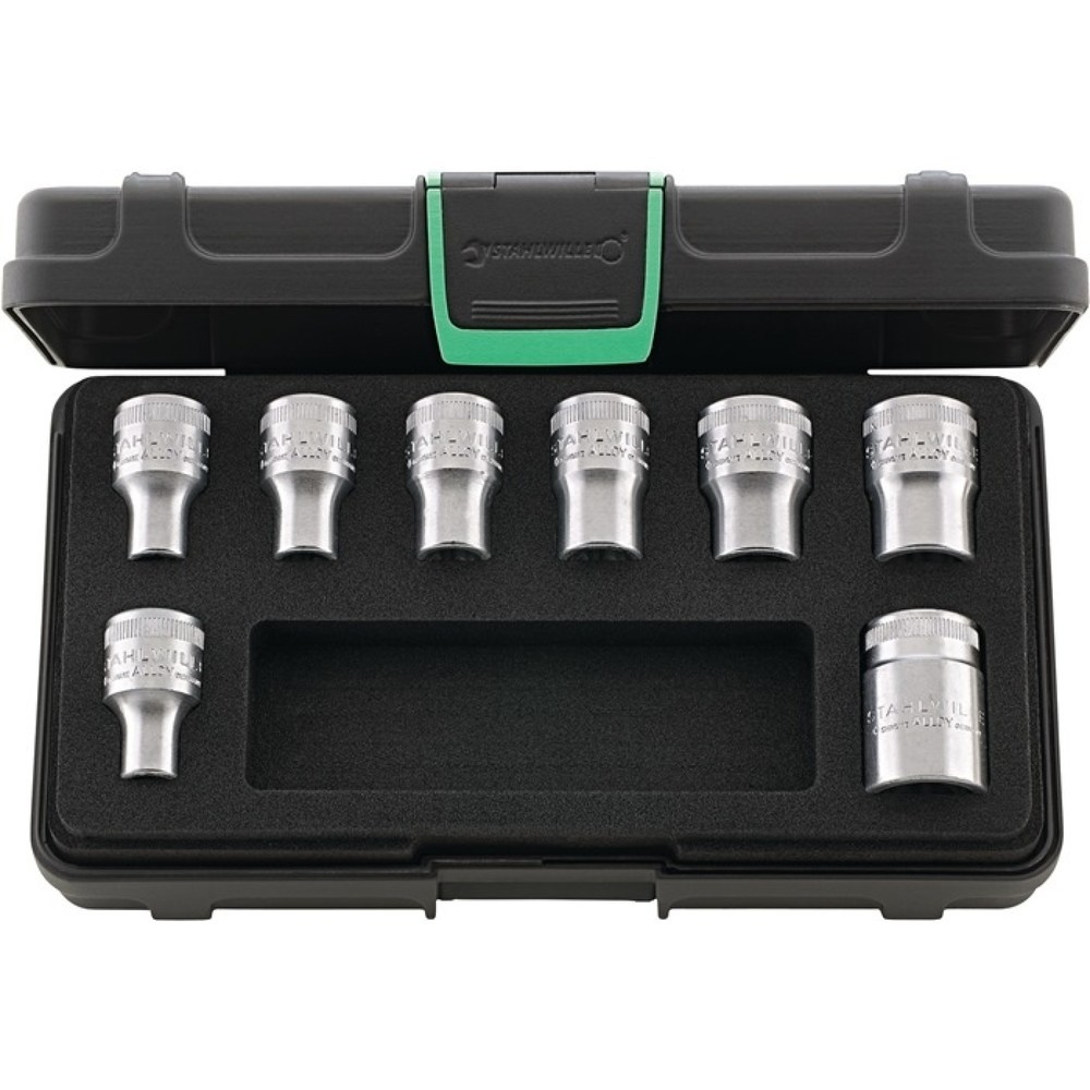 Produktabbildung: STAHLWILLE Steckschlüsselsatz 50TX/8 8-tlg.1/2 Zoll f.Außen-Torx-Schrauben