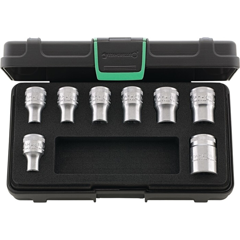 Produktabbildung: STAHLWILLE Steckschlüsselsatz 50TX/8 8-tlg.1/2 Zoll f.Außen-Torx-Schrauben