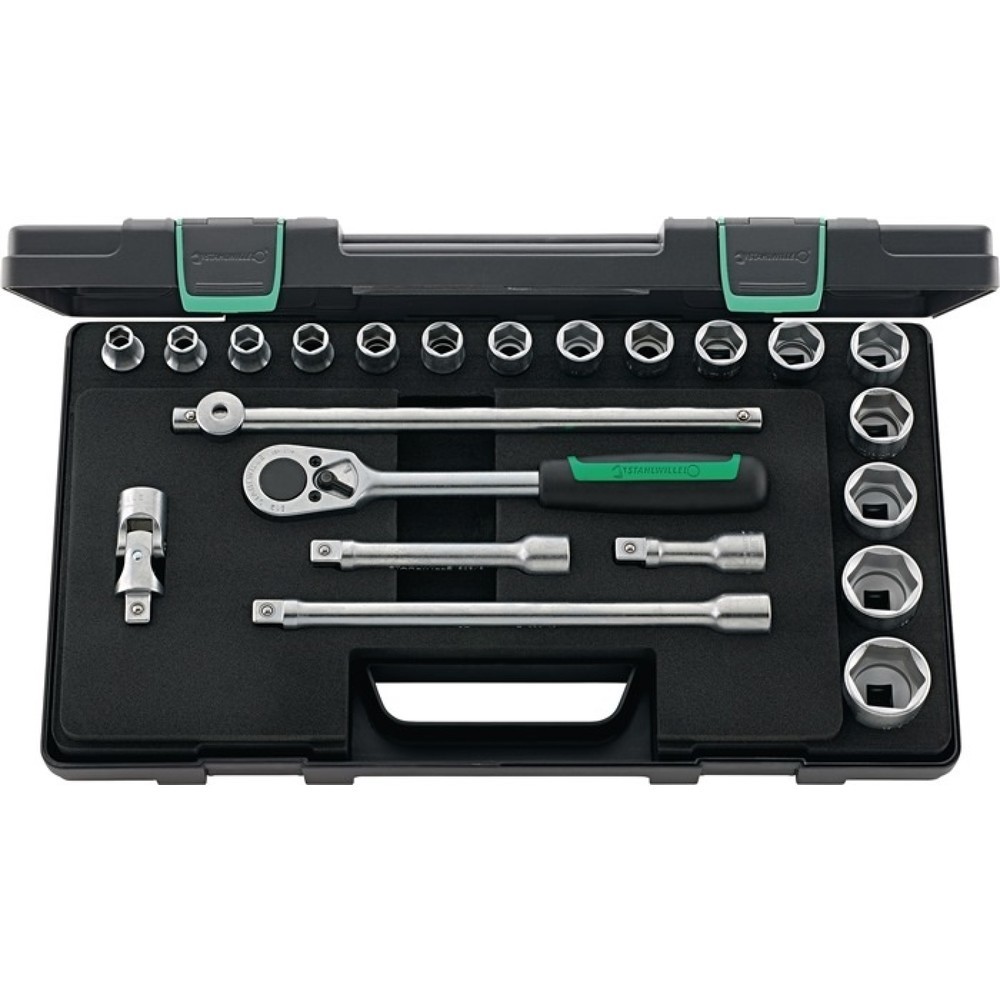 Produktabbildung: STAHLWILLE Steckschlüsselsatz 52/16/6 22-tlg.1/2 Zoll SW 10-32mm Z.36 6KT