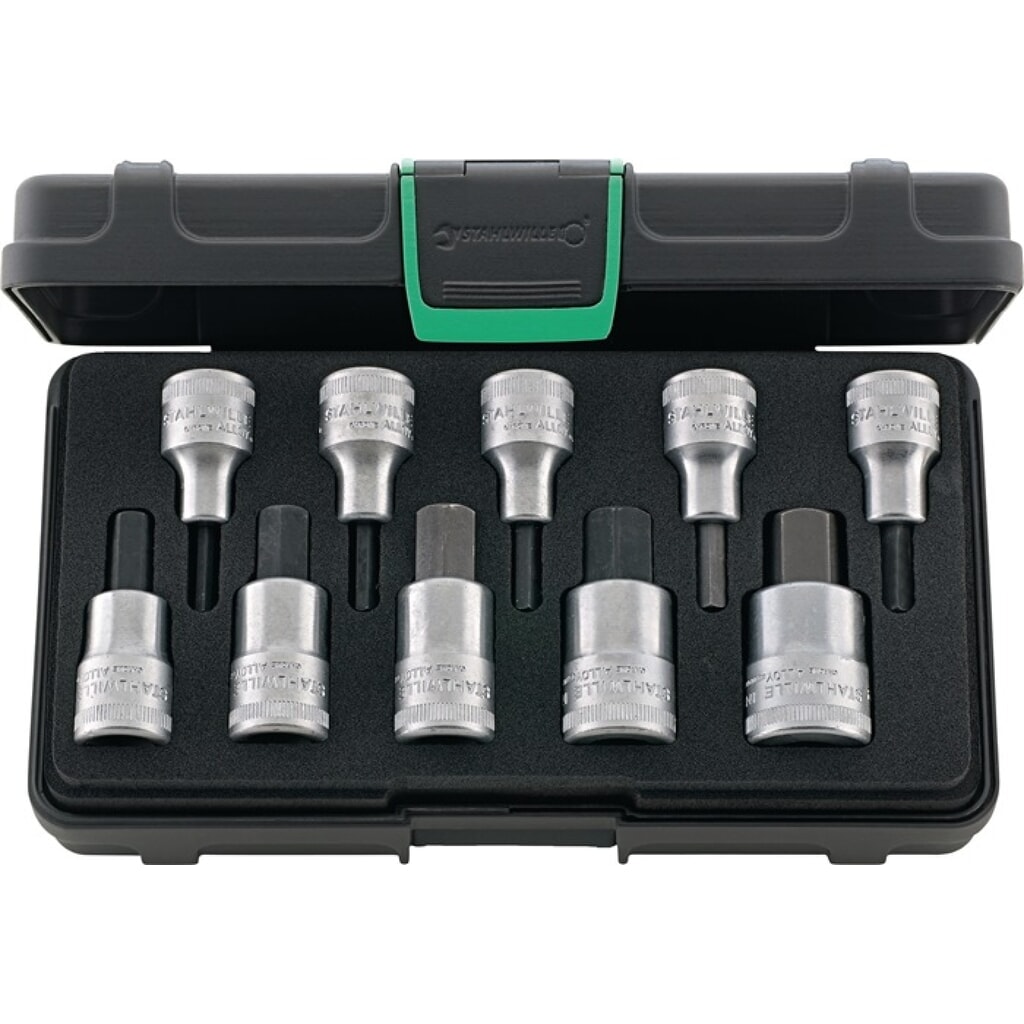 STAHLWILLE Steckschlüsselsatz 54/10 10-tlg.1/2 Zoll 4-19mm f.i6-KT.-Schr Produktabbildung: STAHLWILLE Steckschlüsselsatz 54/10 10-tlg.1/2 Zoll 4-19mm f.i6-KT.-Schr