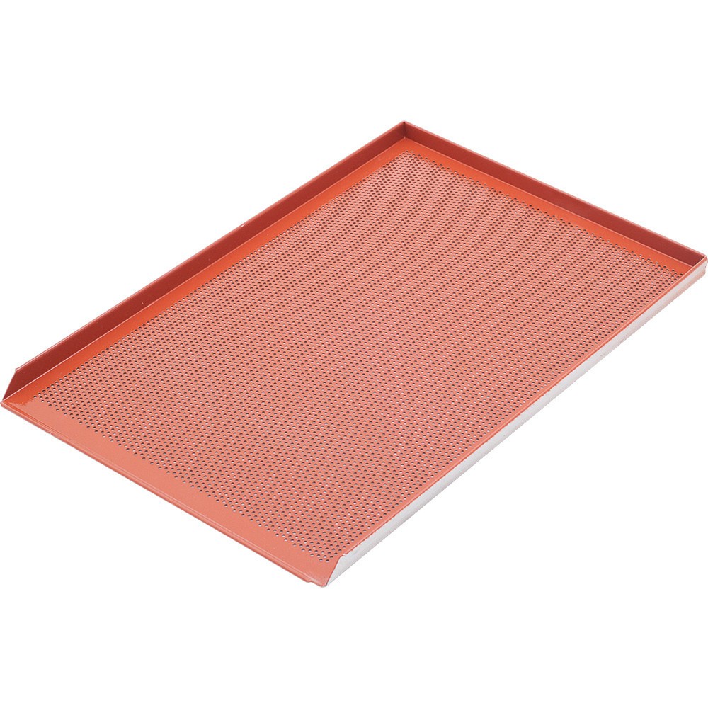 Produktabbildung: Stalgast Aluminium Backblech, gelocht mit Silikon-Beschichtung, Stärke 1,5 mm, 600x400 mm