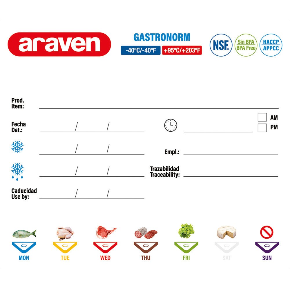 Produktabbildung Nr. 5: Stalgast ARAVEN Gastronormbehälter mit Deckel, Polypropylen, GN 1/3 (100 mm)