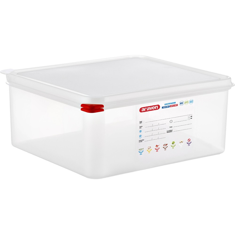 Produktabbildung: Stalgast ARAVEN Gastronormbehälter mit Deckel, Polypropylen, GN 2/3 (150 mm)