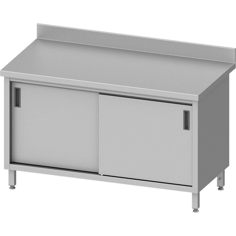 Produktabbildung: Stalgast Arbeitsschrank ECO mit Schiebetüren 1000x600x850 mm, mit Aufkantung, Selbstmontage