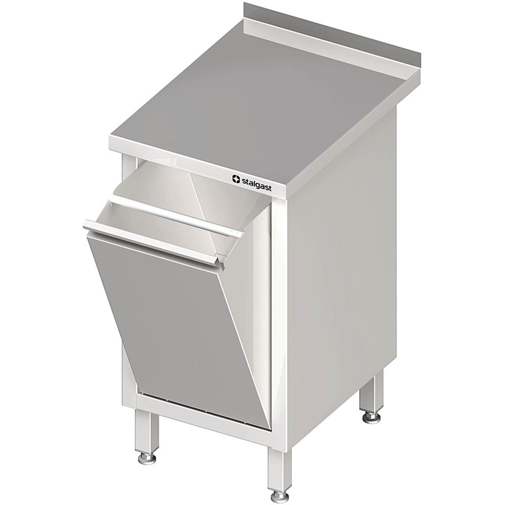 Produktabbildung: Stalgast Arbeitsschrank mit Abfallkipper, 450x700x850 mm, mit Aufkantung, verschweißt