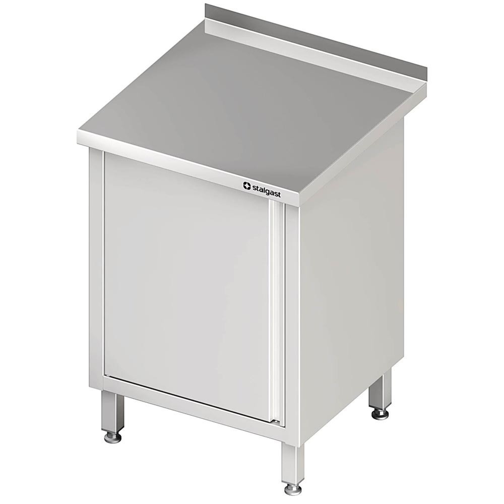 Produktabbildung: Stalgast Arbeitsschrank mit Flügeltür, 500x600x850 mm, mit Aufkantung, verschweißt