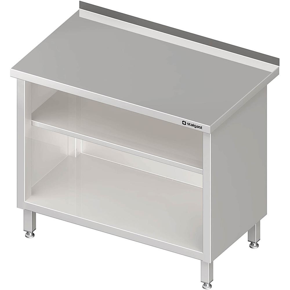 Produktabbildung: Stalgast Arbeitsschrank offen, mit Grund- und Zwischenboden, 400x700x850 mm, mit Aufkantung, verschweißt
