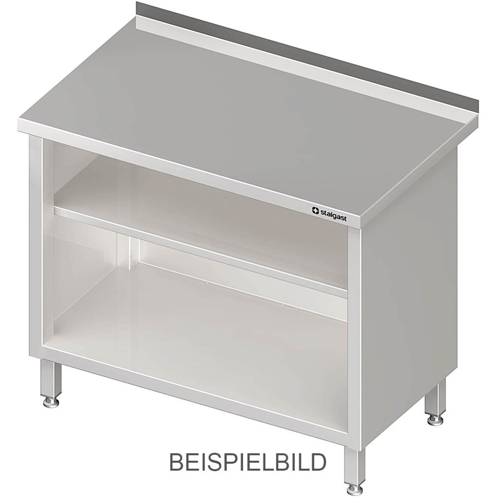 Produktabbildung: Stalgast Arbeitsschrank offen, mit Grund- und Zwischenboden, 500x600x850 mm, ohne Aufkantung, verschweißt