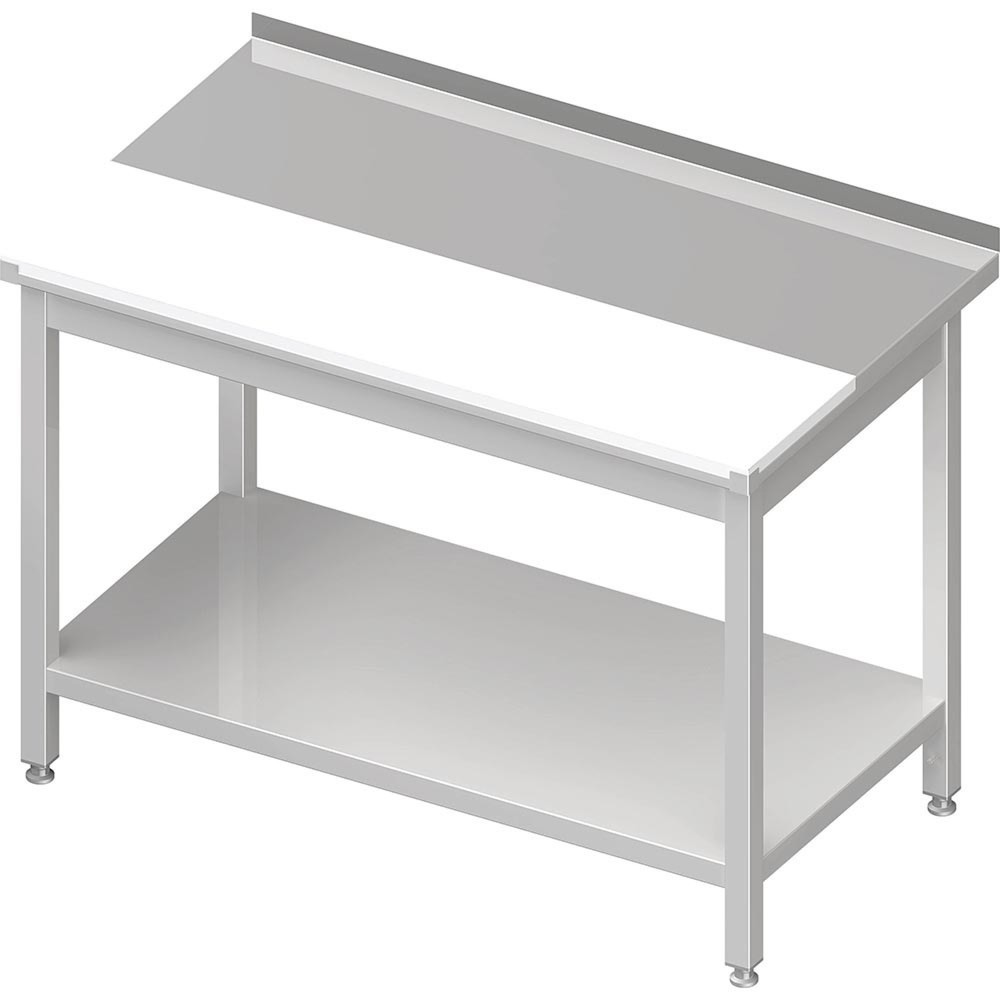 Produktabbildung: Stalgast Arbeitstisch mit Grundboden, 1000x600x850 mm, mit vertiefter PE-Schneideplatte, mit Aufkantung, verschweißt