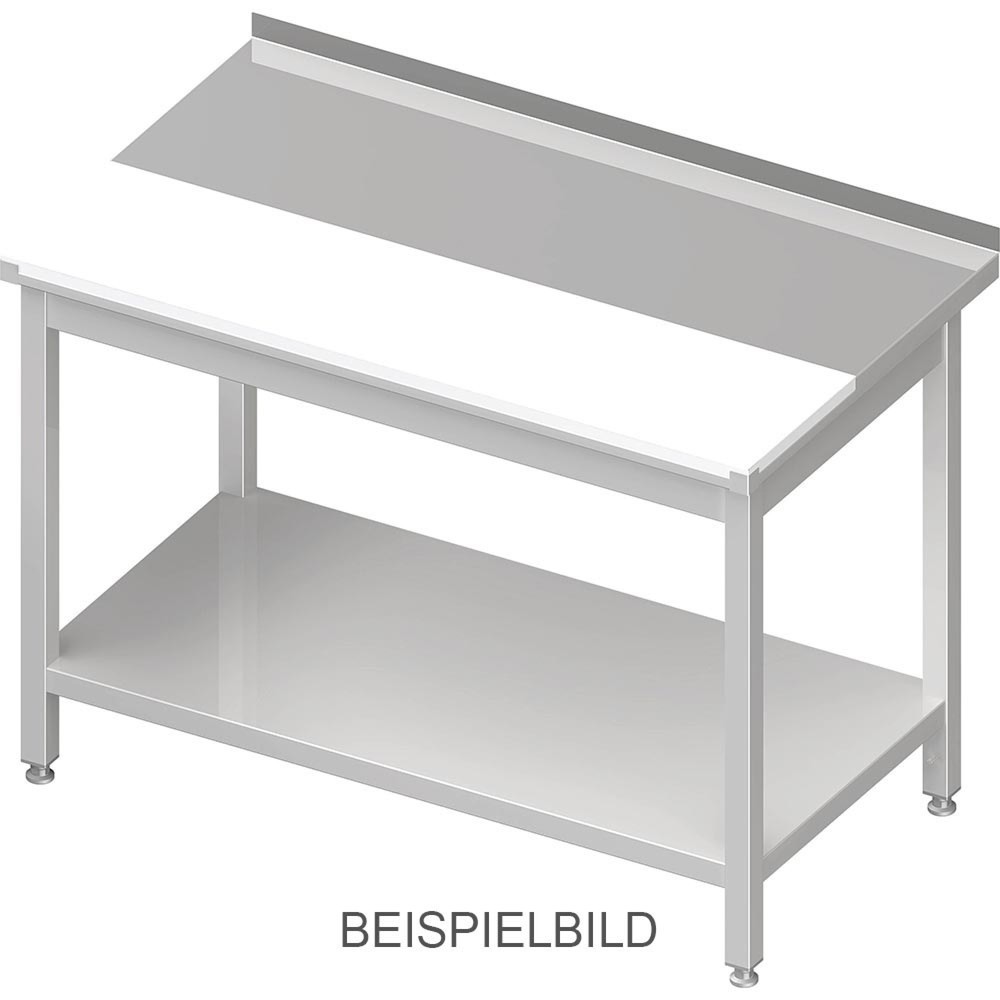 Produktabbildung: Stalgast Arbeitstisch mit Grundboden, 800x600x850 mm, mit vertiefter PE-Schneideplatte, ohne Aufkantung, verschweißt