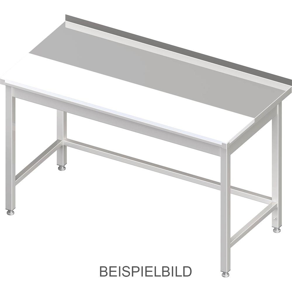 Produktabbildung: Stalgast Arbeitstisch ohne Grundboden, 900x600x850 mm, mit vertiefter PE-Schneideplatte, ohne Aufkantung, verschweißt