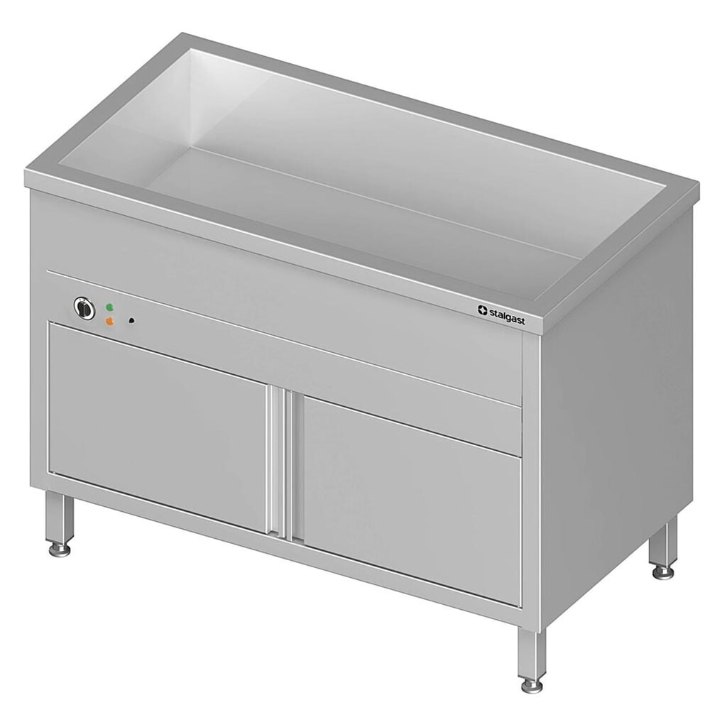 Stalgast Bain-Marie Standgerät mit geschlossenem Unterbau und einem Becken, für 2x GN1/760x600x850 mm Produktabbildung: Stalgast Bain-Marie Standgerät mit geschlossenem Unterbau und einem Becken, für 2x GN1/760x600x850 mm