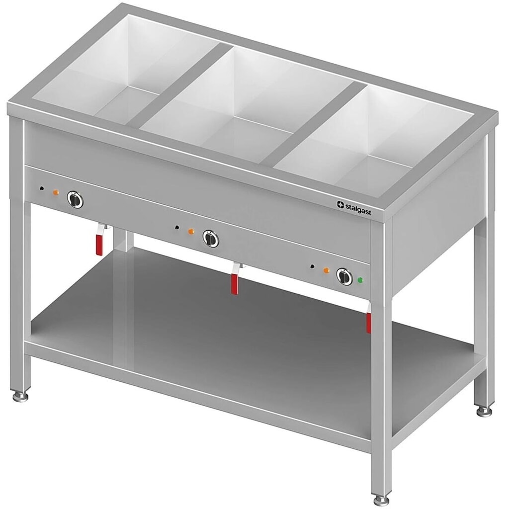 Stalgast Bain-Marie Standgerät mit separaten Becken, für 2x GN1/760x600x850 mm Produktabbildung: Stalgast Bain-Marie Standgerät mit separaten Becken, für 2x GN1/760x600x850 mm