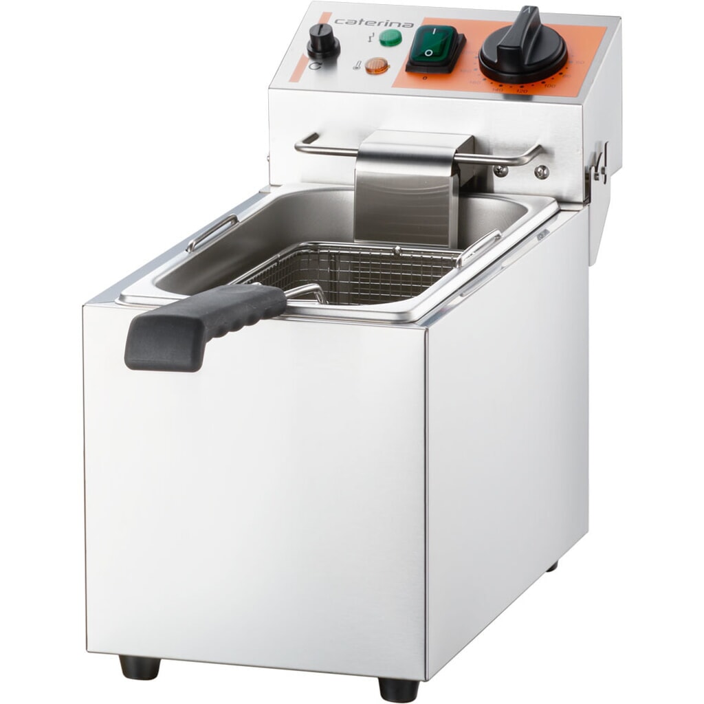 Produktabbildung: CATERINA Stalgast Doppel-Fritteuse, 2x4 Liter, 415x430x265 mm (BxTxH), 2x 2 kW 230V