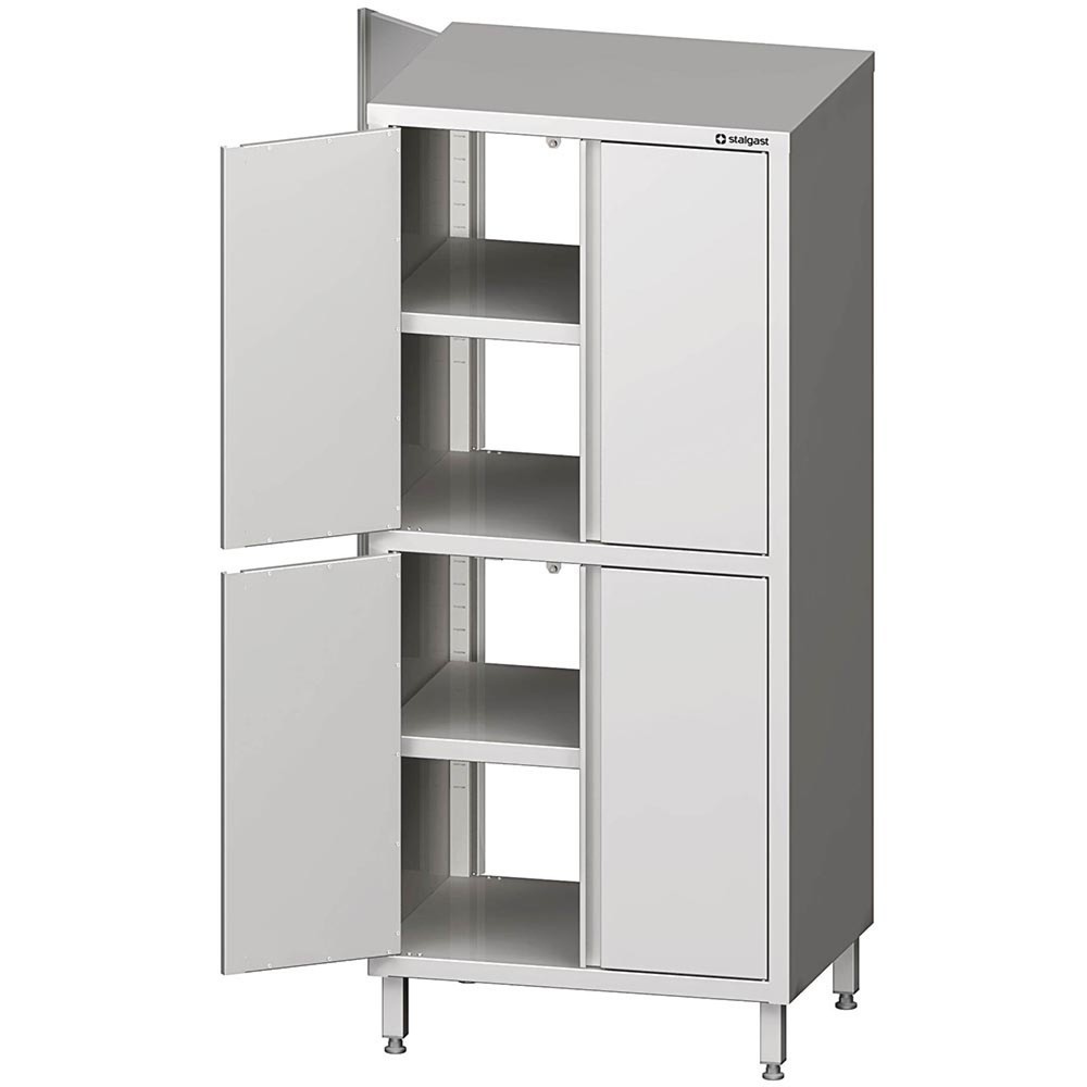 Produktabbildung: Stalgast Durchreiche-Hochschrank mit Flügeltüren, 800x500x1800 mm, mit zwei Schrankräumen, verschweißt