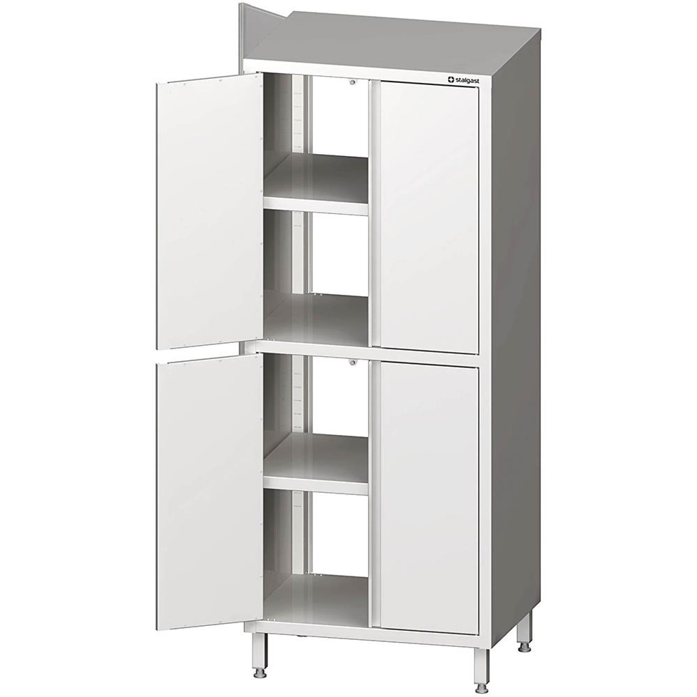 Produktabbildung: Stalgast Durchreiche-Hochschrank mit Flügeltüren, 900x600x2000 mm, mit zwei Schrankräumen, verschweißt