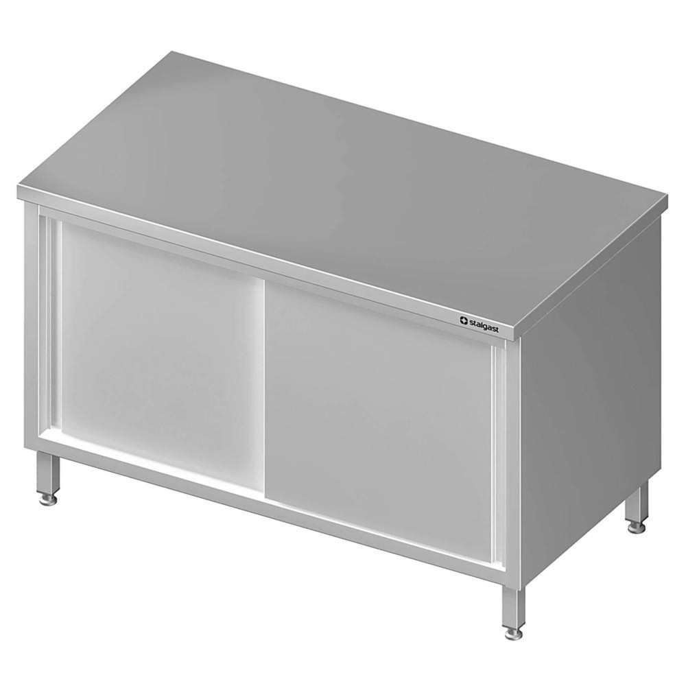 Produktabbildung: Stalgast Durchreicheschrank mit Schiebetüren, 1000x600x850 mm, ohne Aufkantung, verschweißt
