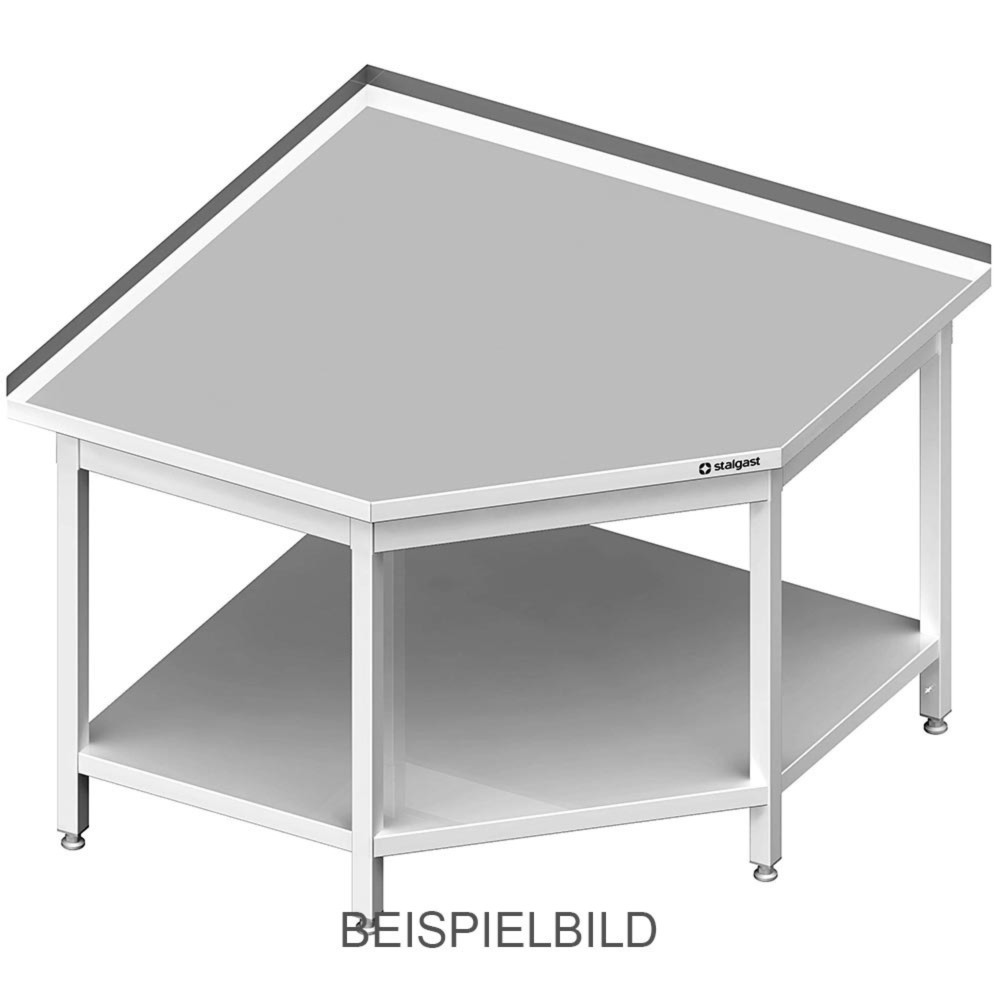 Produktabbildung: Stalgast Eckarbeitstisch mit Grundboden, 700x700x850 mm, ohne Aufkantung, verschweißt