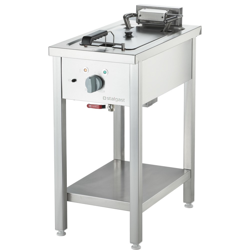 Produktabbildung: Stalgast Elektro-Fritteuse als Standgerät, Unterbau offen, 400x700x850 mm, 10 L, 9 kW
