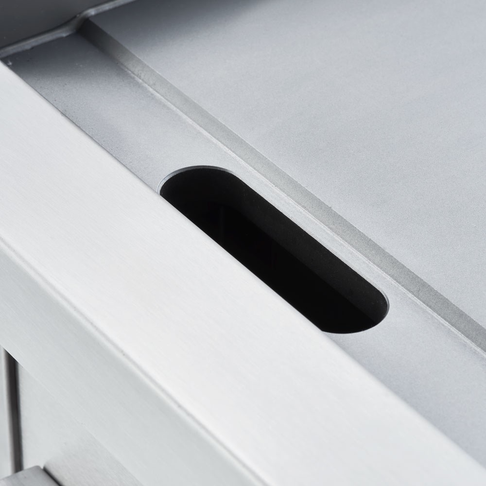 Produktabbildung Nr. 3: Stalgast Elektro-Griddleplatte als Standgerät - gerillt, Unterbau offen, 400 x 700 x 850 mm (BxTxH)