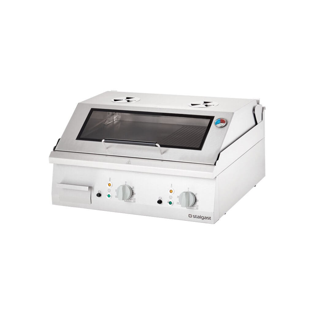 Stalgast Elektro-Griddleplatte als Tischgerät mit Deckel, 800x700 mm, glatte Grillfläche, Serie 700 ND Produktabbildung: Stalgast Elektro-Griddleplatte als Tischgerät mit Deckel, 800x700 mm, glatte Grillfläche, Serie 700 ND